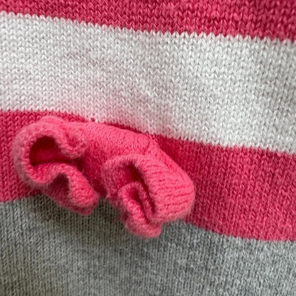 Gymboree 3T Girls Pink and Gray Bunny Rabbit Easter Sleeveless Sweater Dress
